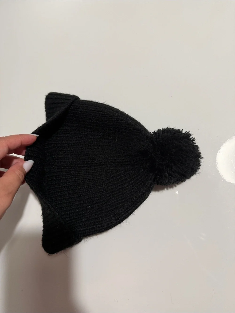 The North Face Kids Black Pom Pom Beanie Sz 2T/3T